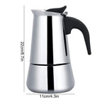 Cafetera Italiana de Acero Inoxidable – Espresso Clásico para Cocina o Inducción