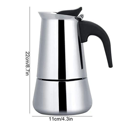 Cafetera Italiana de Acero Inoxidable – Espresso Clásico para Cocina o Inducción