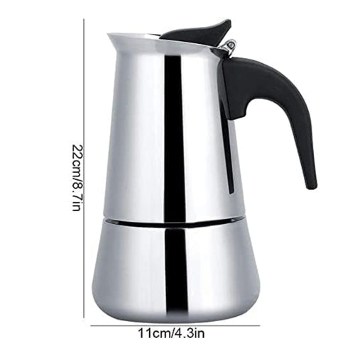 Cafetera Italiana de Acero Inoxidable – Espresso Clásico para Cocina o Inducción