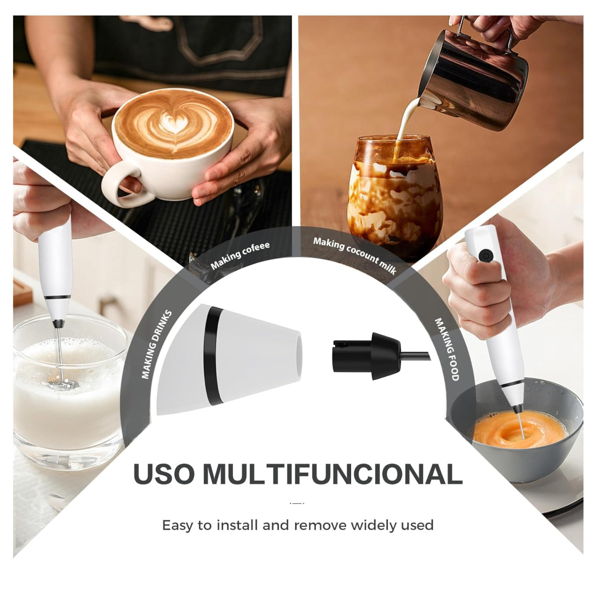 Mini Batidor Eléctrico Portátil USB – Espumador de Leche y Mezclador Multifuncional