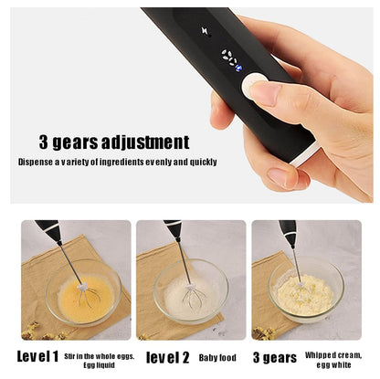 Mini Batidor Eléctrico Portátil USB – Espumador de Leche y Mezclador Multifuncional