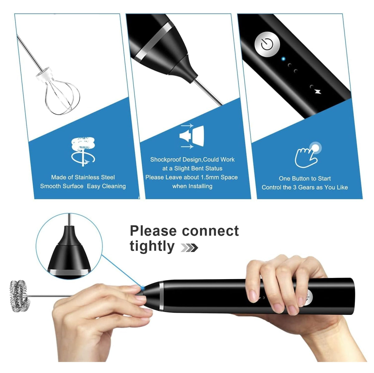 Mini Batidor Eléctrico Portátil USB – Espumador de Leche y Mezclador Multifuncional