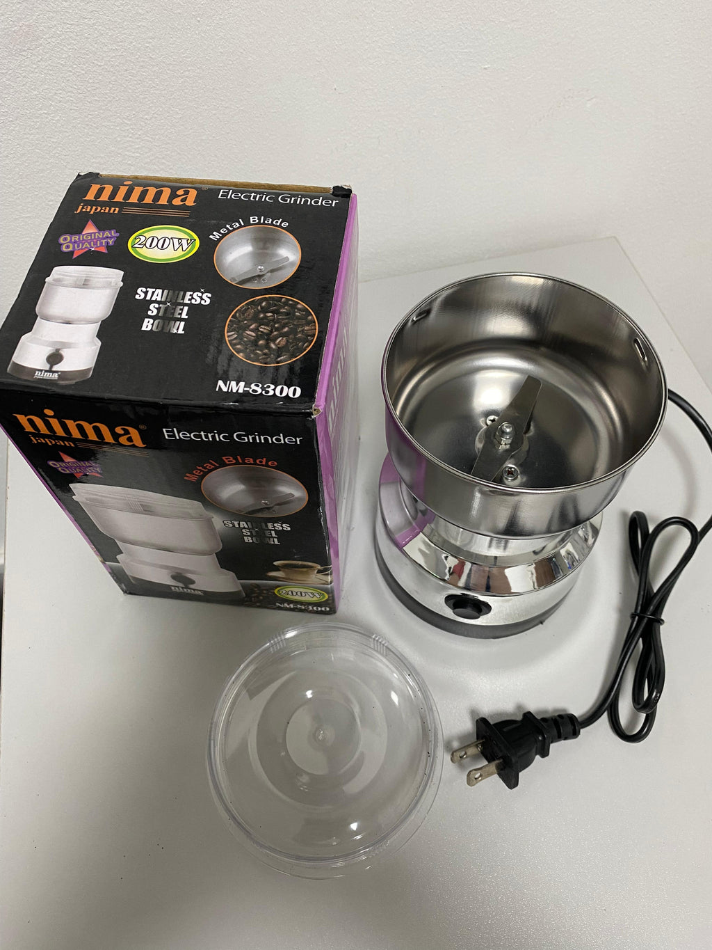 Molinillo Eléctrico de Granos en Acero Inoxidable 200W – Alta Potencia y Diseño Compacto