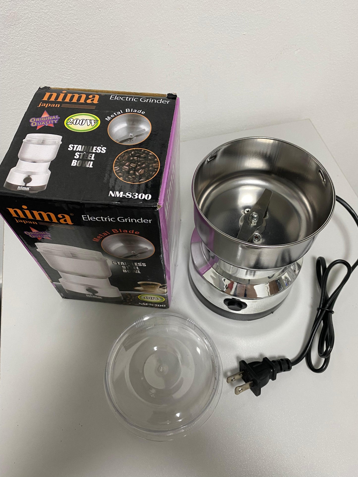 Molinillo Eléctrico de Granos en Acero Inoxidable 200W – Alta Potencia y Diseño Compacto