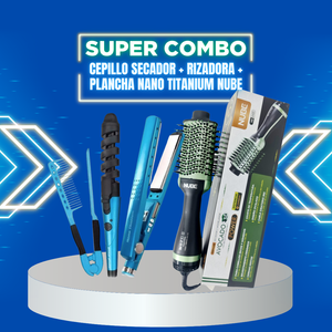 Cepillo Secador NUBE 3 en 1 – Alisado, Volumen y Brillo Profesional