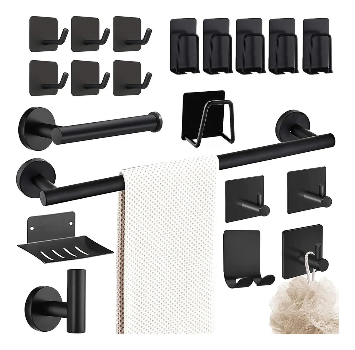Set de Accesorios de Baño de Acero Inoxidable CKKBJ3K – 20 Piezas