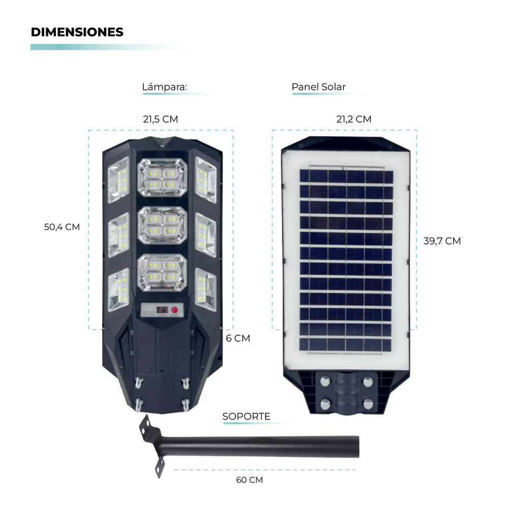 Lámpara Solar LED Atikus 300W con Control Remoto – Iluminación Potente y Eficiente