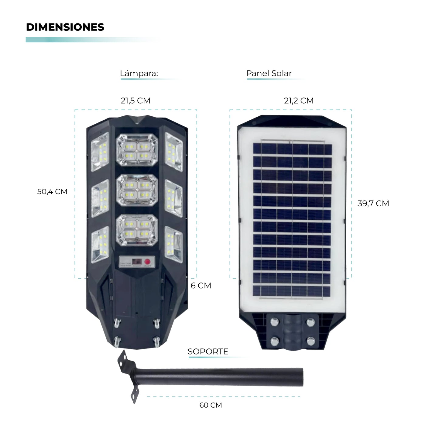 Lámpara Solar LED Atikus 300W con Control Remoto – Iluminación Potente y Eficiente