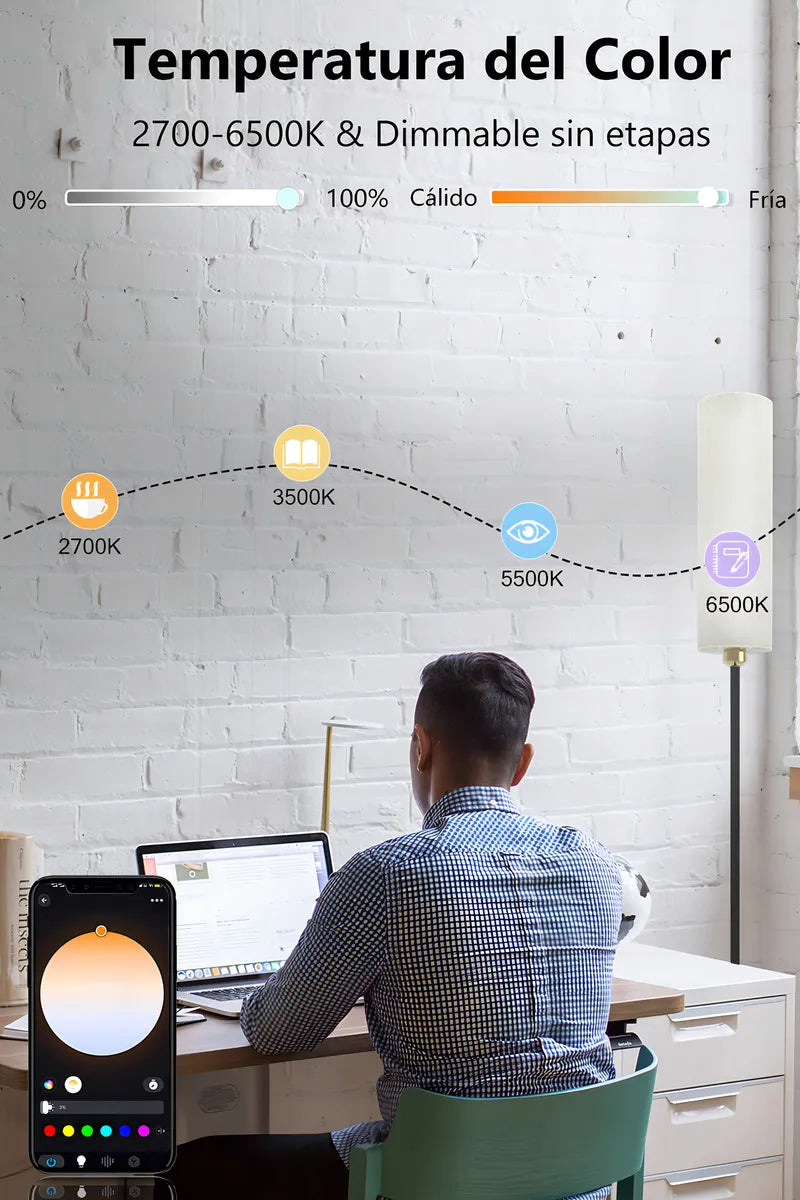 Lámpara de Pie Moderna RGB Minimalista Inteligente