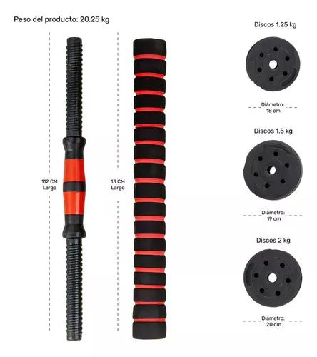 Mancuernas Ajustables 20 kg Atikus – Entrenamiento completo en casa