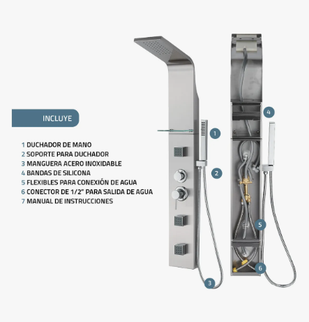 Torre de Ducha Hidromasaje Praga Monomando – Lujo y bienestar en tu baño