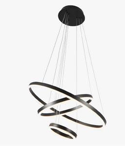 Lámpara de Techo Colgante 3 Anillos Negra Atikus – Iluminación moderna y sofisticada para tu hogar