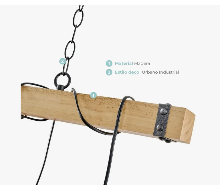 Lámpara Colgante Safiro 4 Luces E27 Atikus – Elegancia nórdica y calidez natural