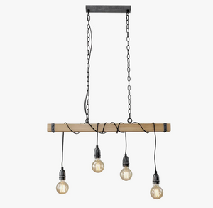 Lámpara Colgante Safiro 4 Luces E27 Atikus – Elegancia nórdica y calidez natural