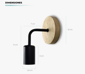 Lámpara Aplique Vintage Basic Negra – Estilo clásico con elegancia moderna