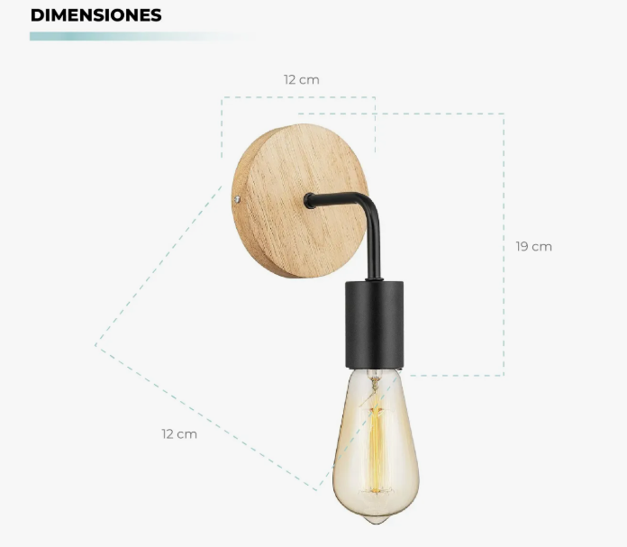 Lámpara Aplique Vintage Basic Negra – Estilo clásico con elegancia moderna