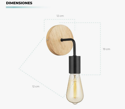 Lámpara Aplique Vintage Basic Negra – Estilo clásico con elegancia moderna