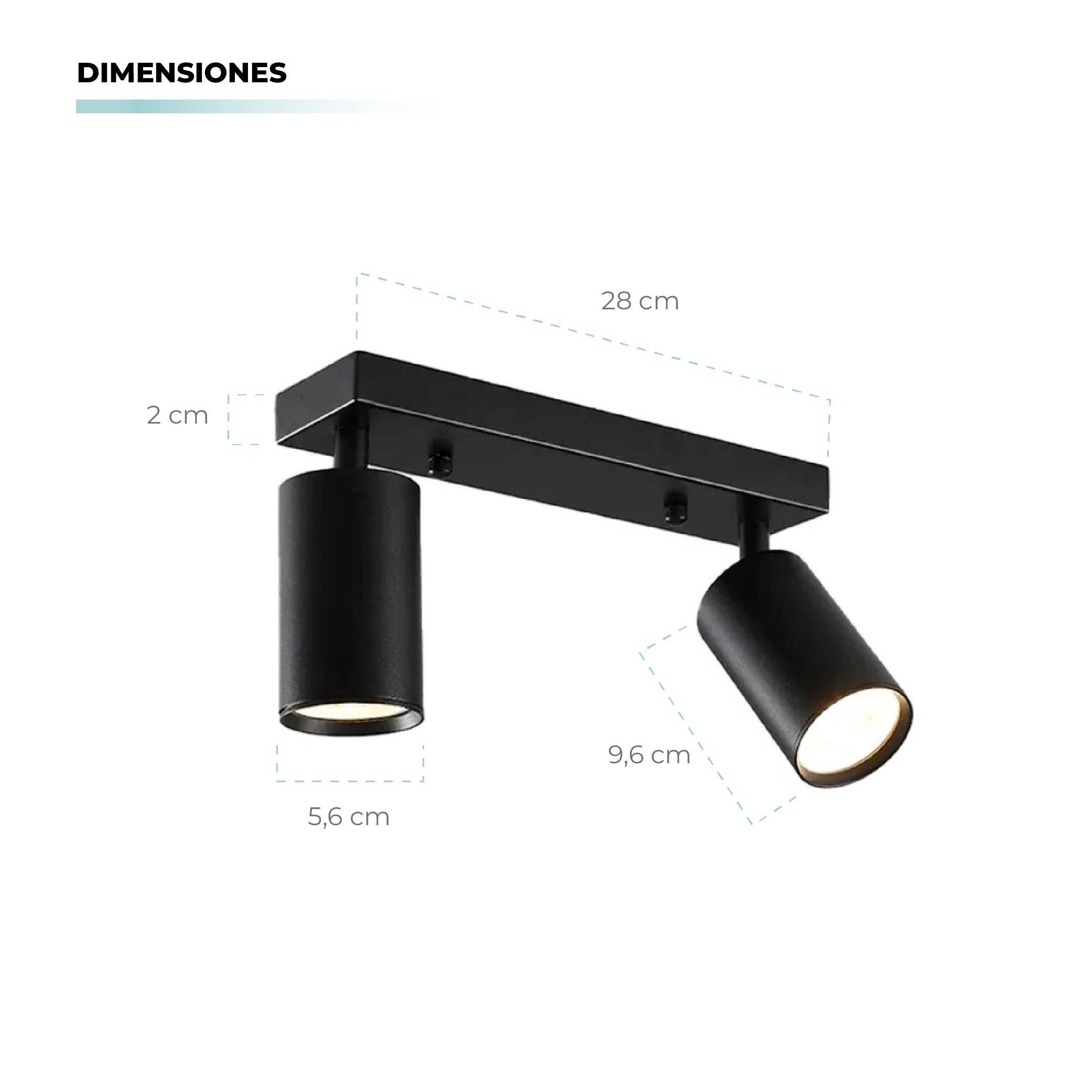 Lámpara de Techo Tipo Spot GU10 x2 – Atikus