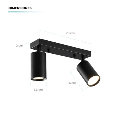 Lámpara de Techo Tipo Spot GU10 x2 – Atikus