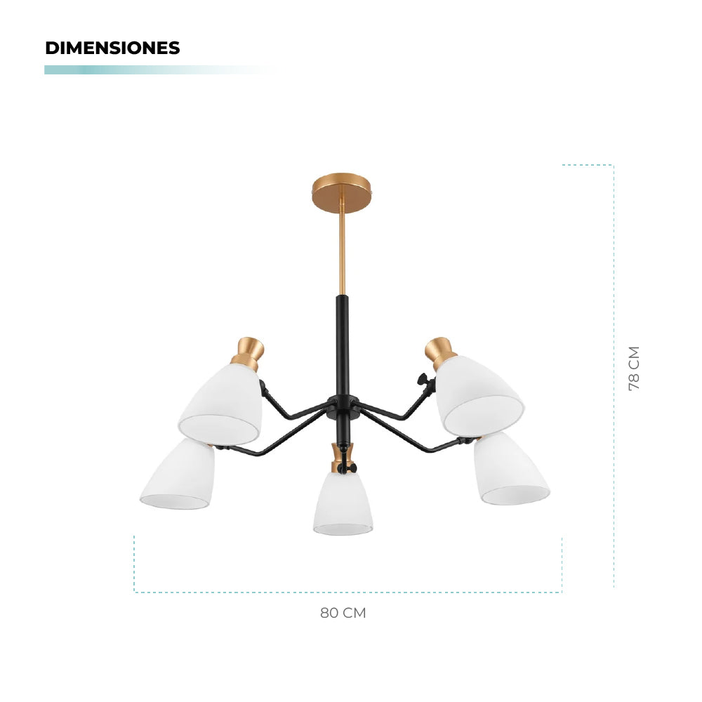 Lámpara Colgante Spider 5 Luces E14 – Estilo Urbano Industrial