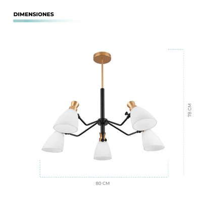 Lámpara Colgante Spider 5 Luces E14 – Estilo Urbano Industrial