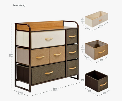 Mueble Buró Organizador Metálico 7 Cajones – Diseño Moderno y Alta Resistencia