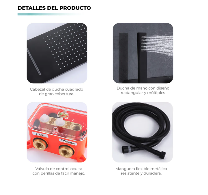 Regadera Ducha Rectangular Atikus – Diseño Moderno y Máximo Confort