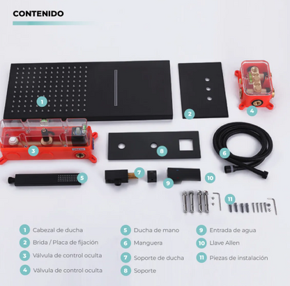 Regadera Ducha Rectangular Atikus – Diseño Moderno y Máximo Confort