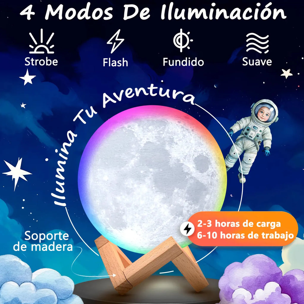 LAMPARA LUNA 3D (control)