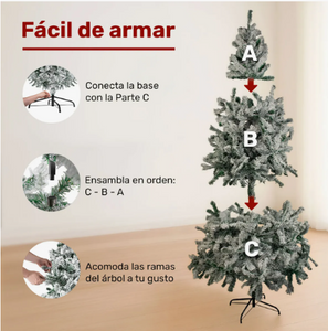 Árbol de Navidad Verde Nevado 1.6 m | 400 Ramas | Jardimex