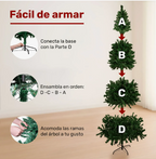 Árbol de Navidad Verde Tipo Pino 2.4 m | 1200 Ramas | Jardimex