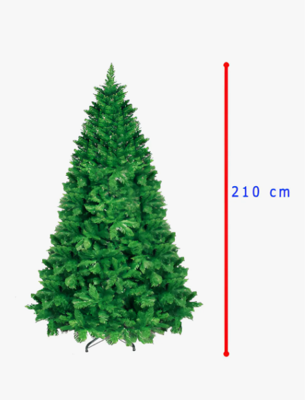 Árbol de Navidad Jardimex 2.1m – Modelo mkz-ARBM5-210V — 1580 Ramas | Base Metálica