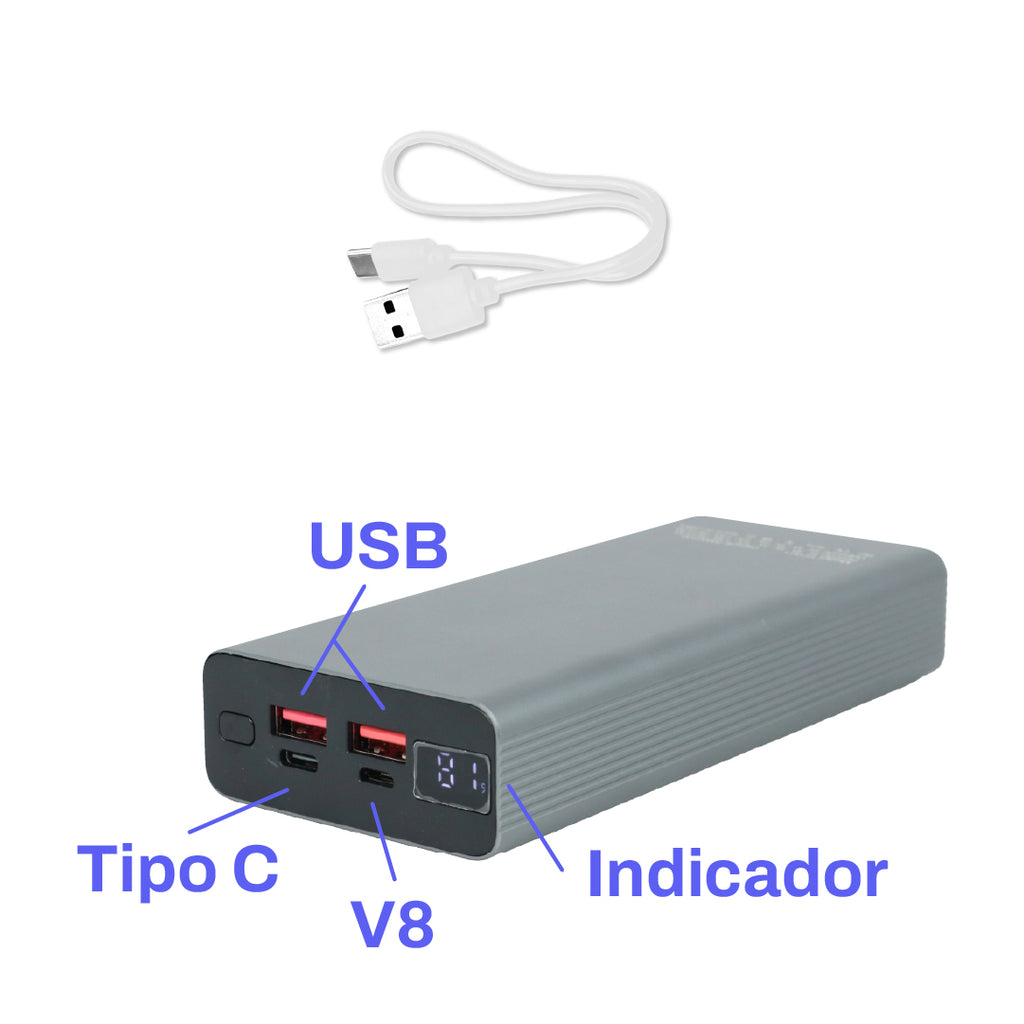 POWER BANK 20.000 mAh PREMIUM – Aleación de Zinc y Aluminio