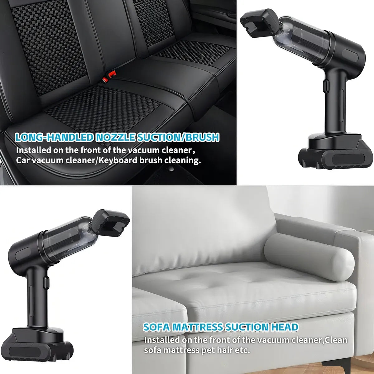 Aspiradora para Auto 3 en 1 SEISA 120W Inalámbrica – Potencia y Comodidad en tus Manos