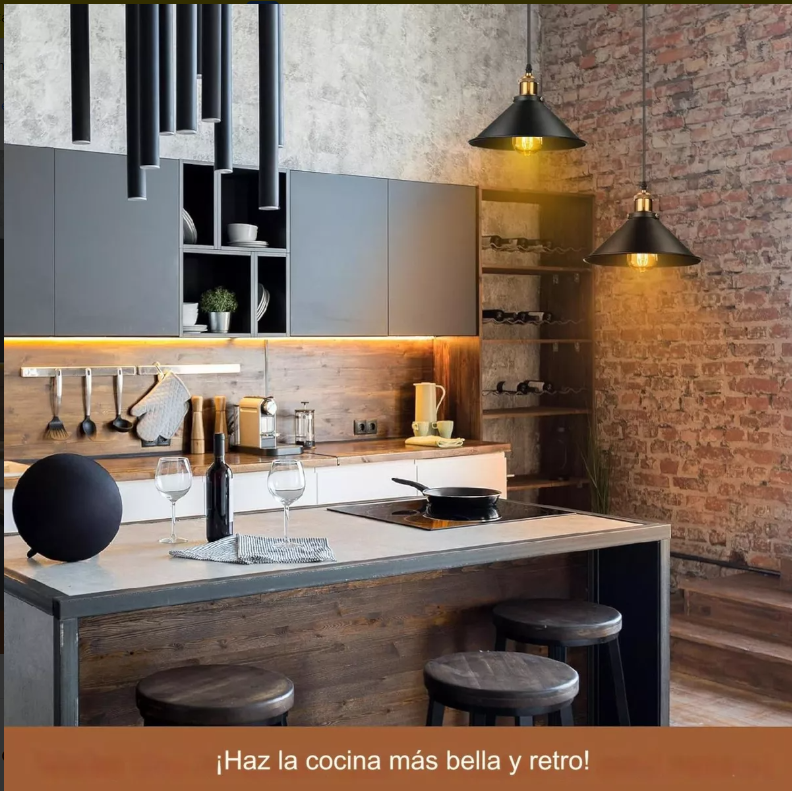 LÁMPARA DE TECHO RETRO INDUSTRIAL ANIU - Edición Premium (25cm) - Incluye Bombillo + Garantía 90 días