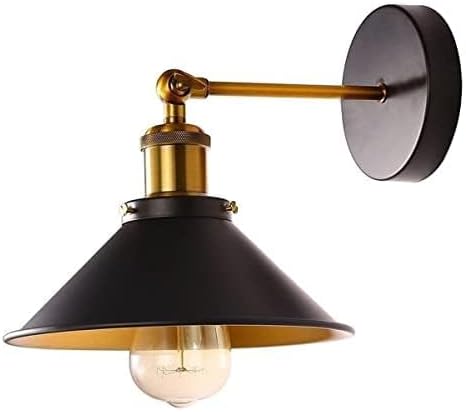 LAMPARA DE APLIQUE DE PARED VINTAGE CÓNICO CON BOMBILLO - Luz Ambiente Rústica con Estilo Industrial