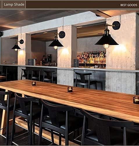 LAMPARA DE APLIQUE DE PARED VINTAGE CÓNICO CON BOMBILLO - Luz Ambiente Rústica con Estilo Industrial