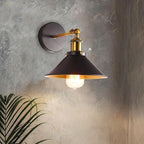 LAMPARA DE APLIQUE DE PARED VINTAGE CÓNICO CON BOMBILLO - Luz Ambiente Rústica con Estilo Industrial