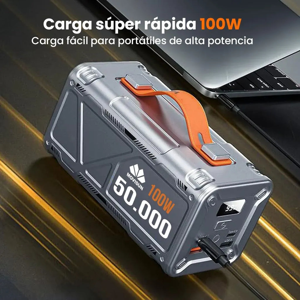 Power Bank Movisun 50,000mAh Rocket P55 – Energía extrema cuando más la necesitas