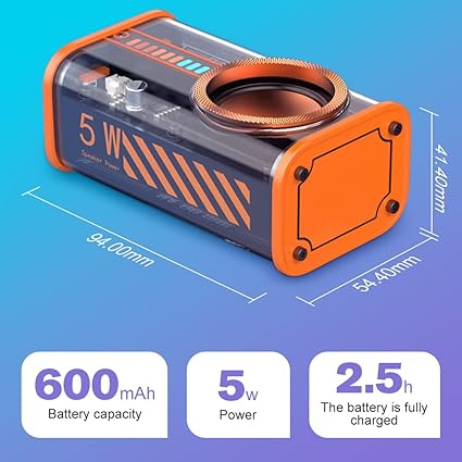 ALTAVOZ PARLANTE INALÁMBRICO TRANSPARENTE K07 – Bluetooth 5.0 + Luces Sincronizadas + Micrófono + Diseño Único