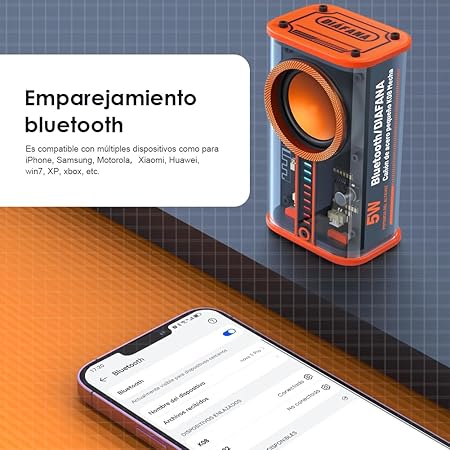 ALTAVOZ PARLANTE INALÁMBRICO TRANSPARENTE K07 – Bluetooth 5.0 + Luces Sincronizadas + Micrófono + Diseño Único