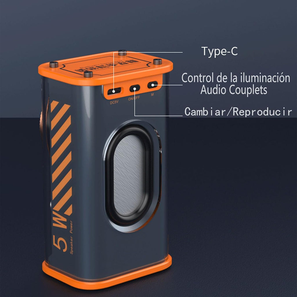 ALTAVOZ PARLANTE INALÁMBRICO TRANSPARENTE K07 – Bluetooth 5.0 + Luces Sincronizadas + Micrófono + Diseño Único