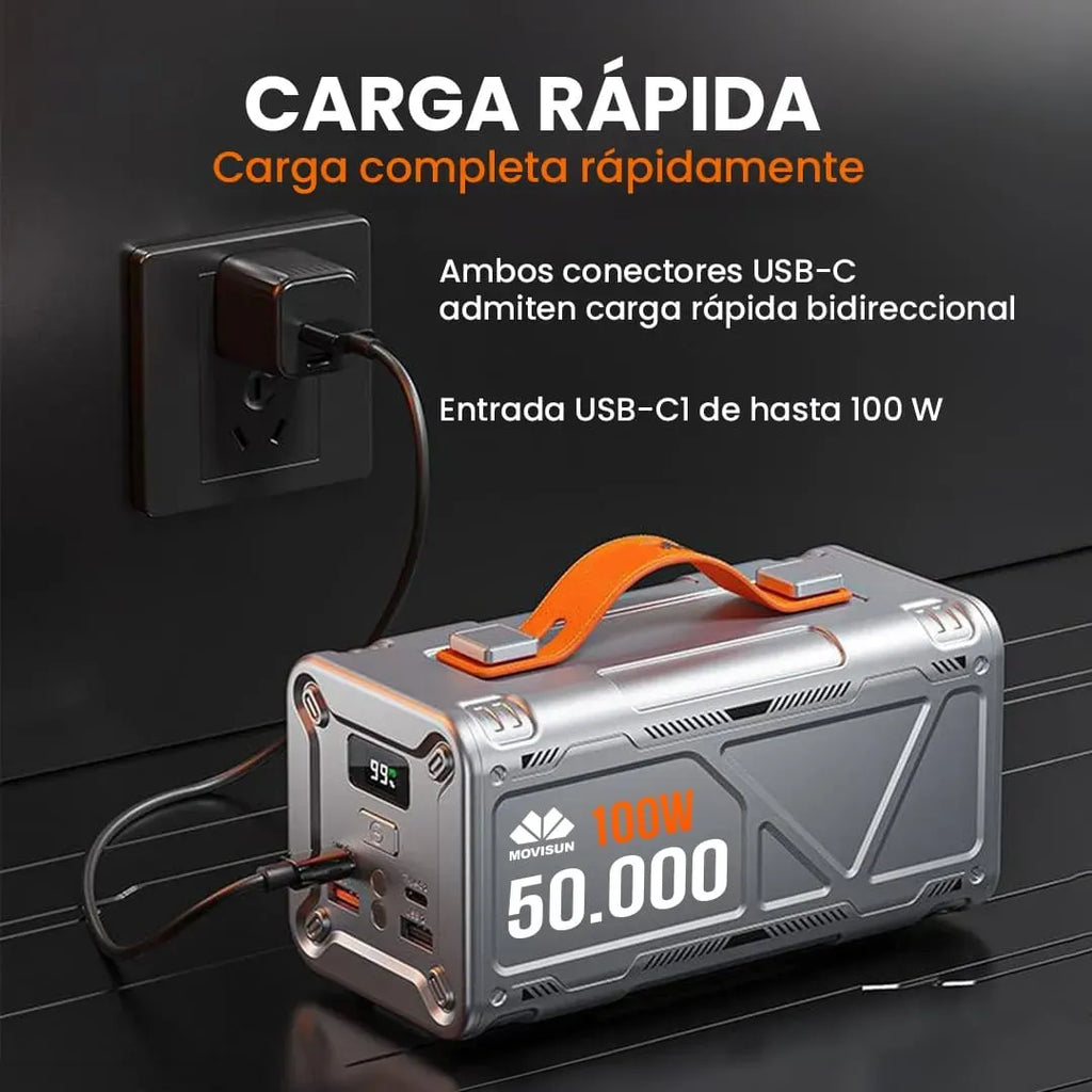 Power Bank Movisun 50,000mAh Rocket P55 – Energía extrema cuando más la necesitas