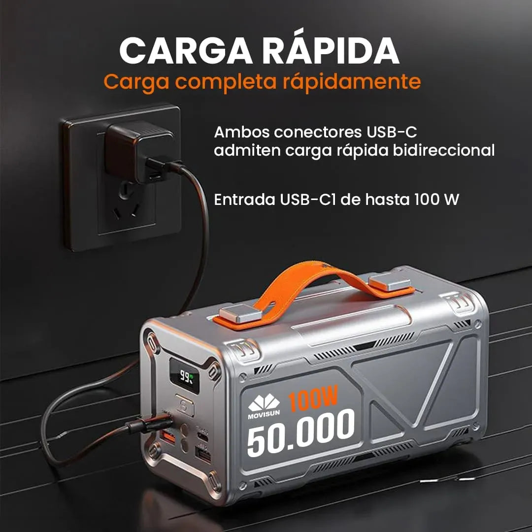 Power Bank Movisun 50,000mAh Rocket P55 – Energía extrema cuando más la necesitas