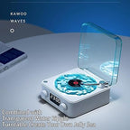 REPRODUCTOR DE VINILO WAVES – Altavoz Bluetooth + Luces RGB + Sonido Oceánico | Diseño Olas Marinas