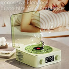 REPRODUCTOR DE VINILO WAVES – Altavoz Bluetooth + Luces RGB + Sonido Oceánico | Diseño Olas Marinas