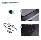 Lámpara de Techo Colgante 3 Anillos Negra Atikus – Iluminación moderna y sofisticada para tu hogar