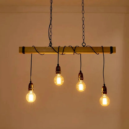 Lámpara Colgante Safiro 4 Luces E27 Atikus – Elegancia nórdica y calidez natural