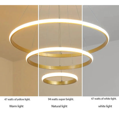 Lámpara de Techo Colgante 3 Anillos Negra Atikus – Iluminación moderna y sofisticada para tu hogar