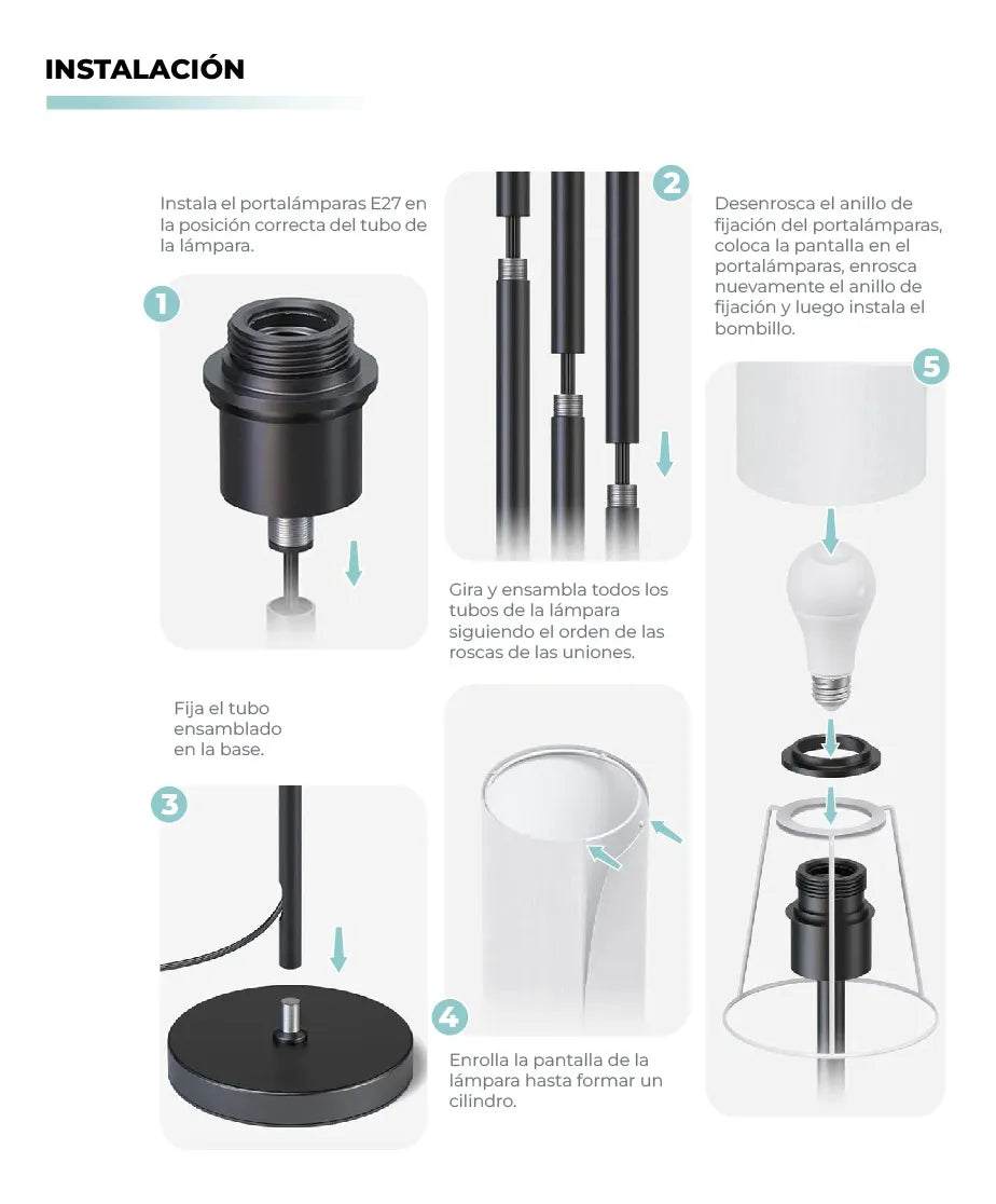 Lámpara de Pie Moderna RGB Minimalista Inteligente
